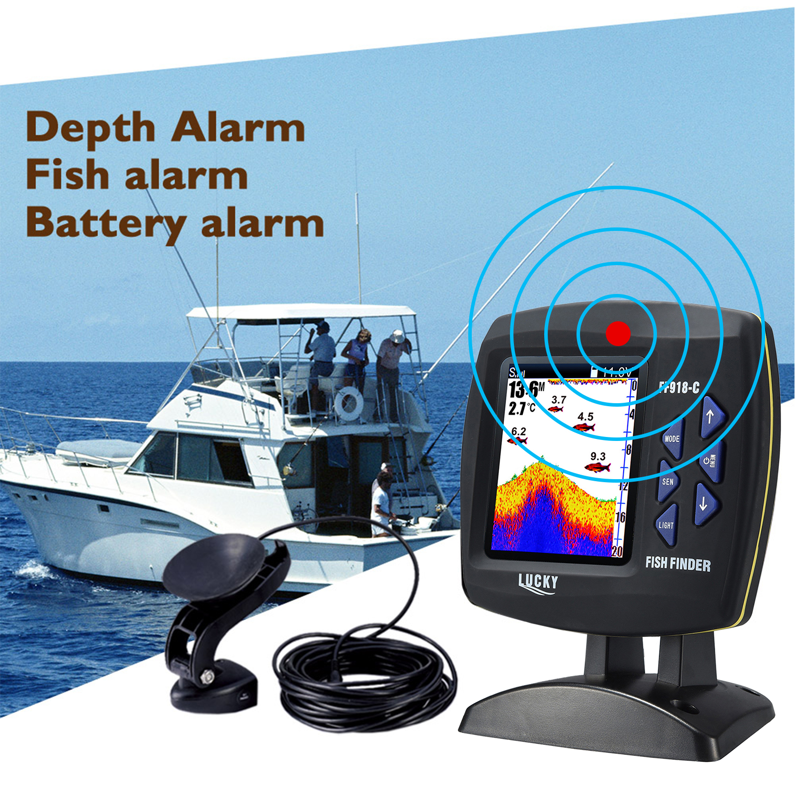 Fish Finder Wired Transducer S - Fish Finder Transducer review and price