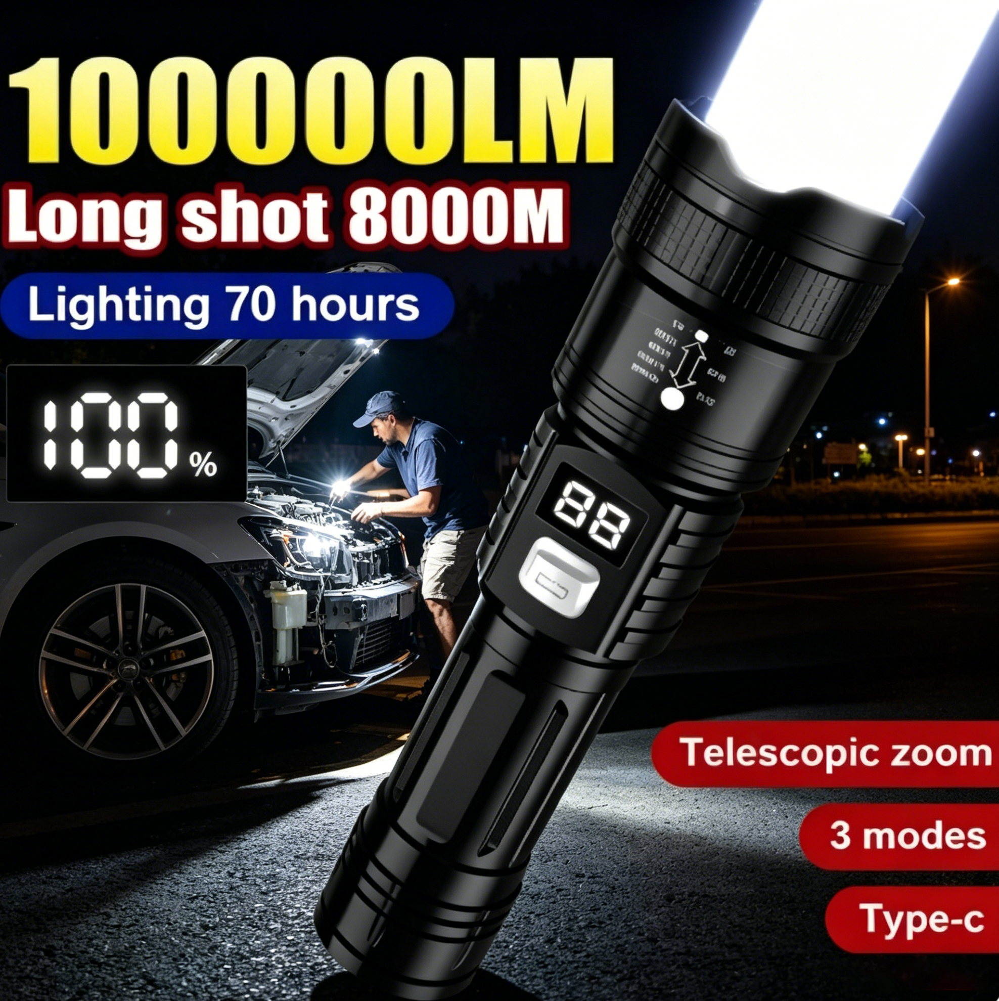 Rechargeable LED Flashlight 10 - Fishing Light review and price