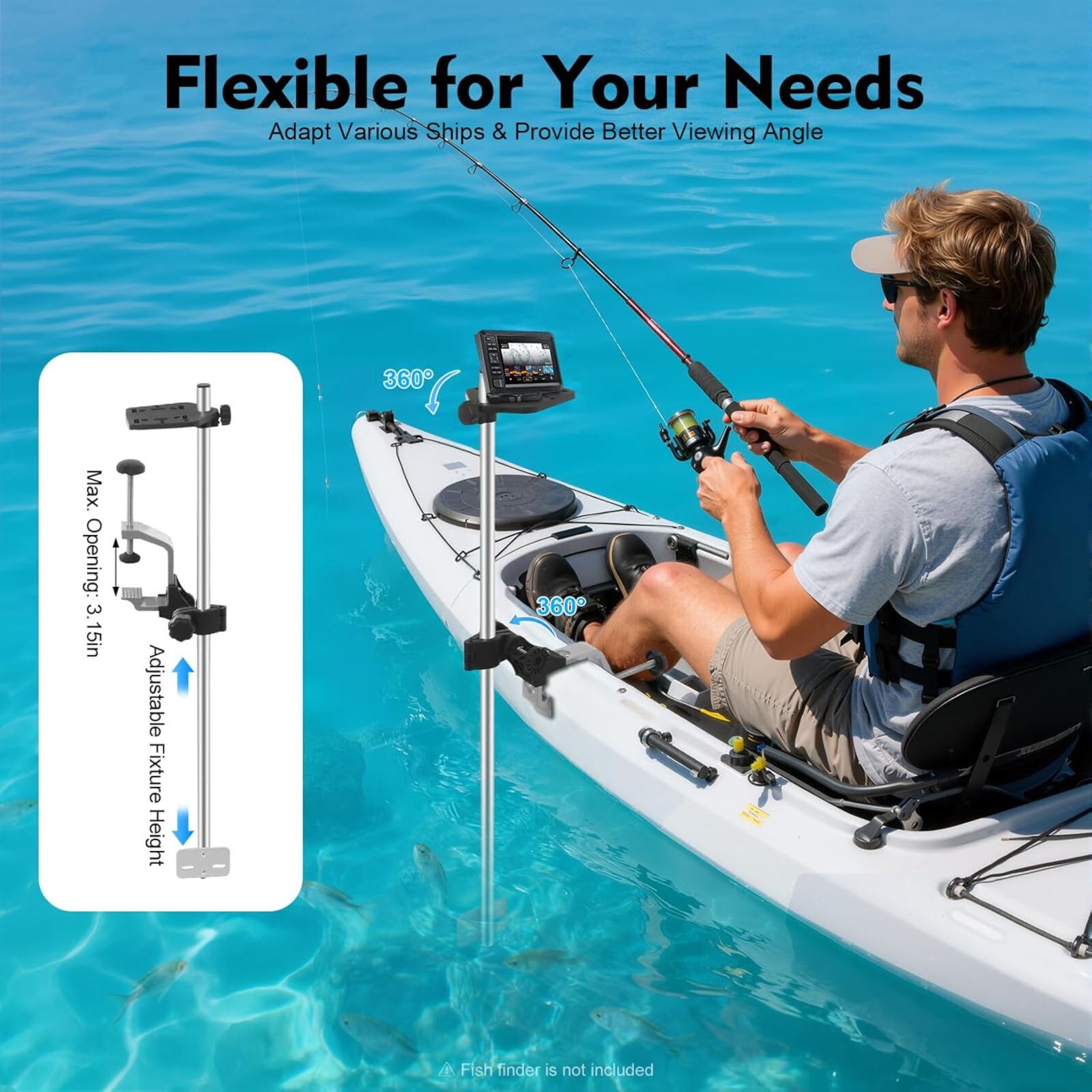 Portable 360° Adjustable Trans - Fish Finder Mount review and price