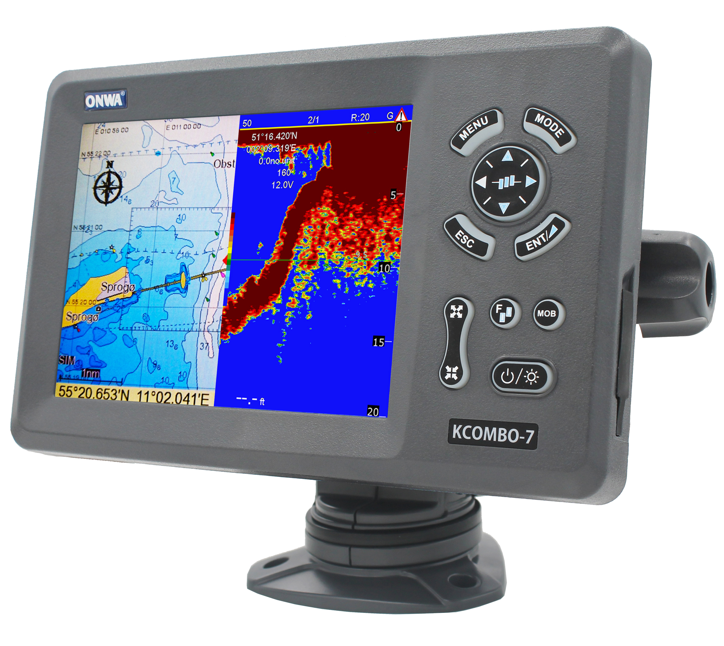 ONWA KCombo-7 7inch Marine GPS - Fish Finder Transducer review and price