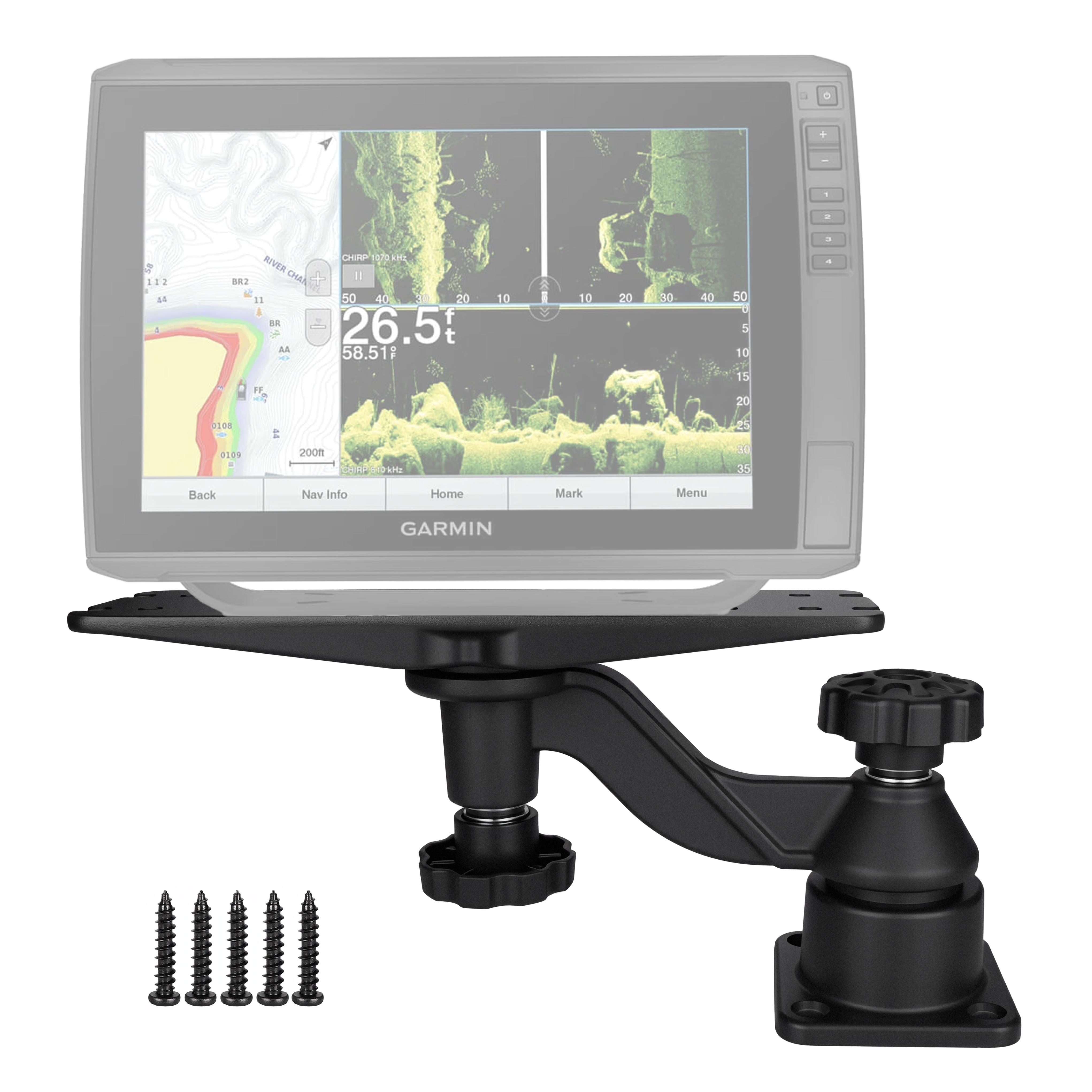 Heavy-duty vertical base mount - Fish Finder Mount review and price