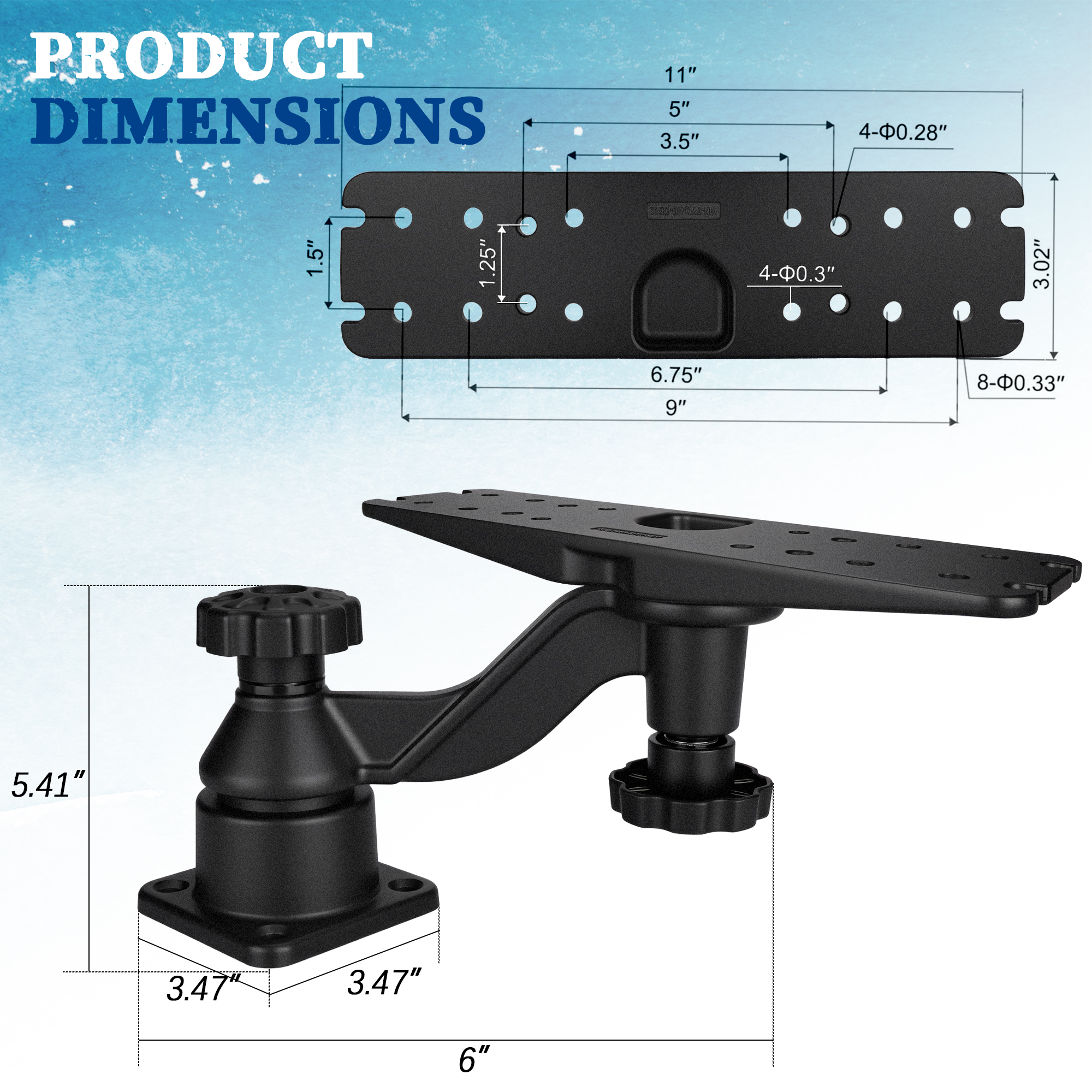Heavy-duty vertical base mount - Fish Finder Mount review and price