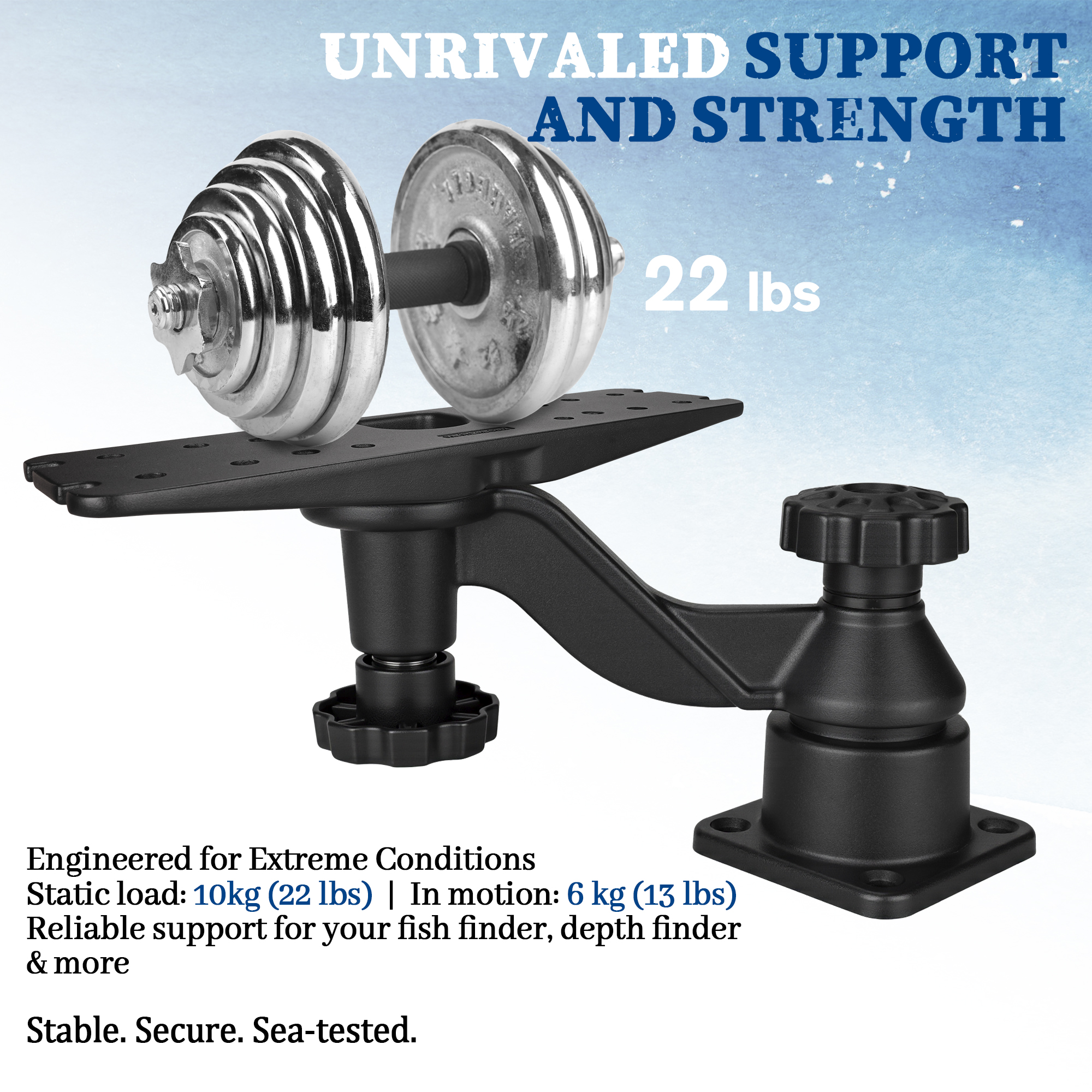 Heavy-duty vertical base mount - Fish Finder Mount review and price