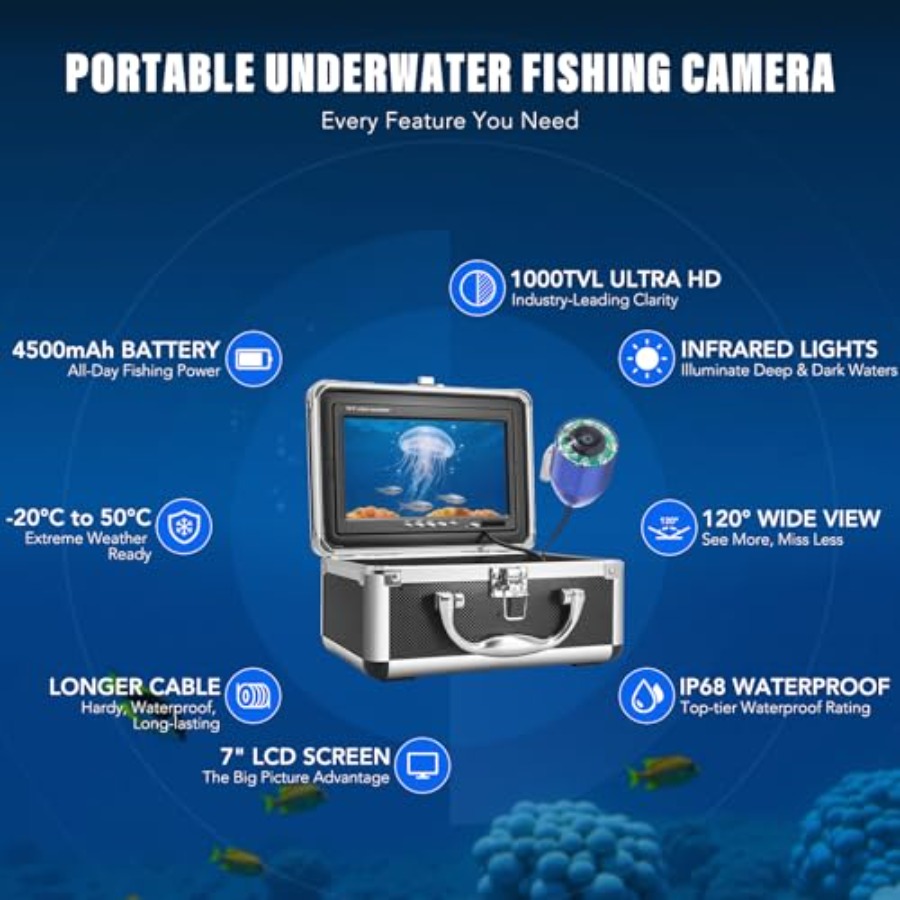 Portable fish finder for lake, - Fishing Camera review and price